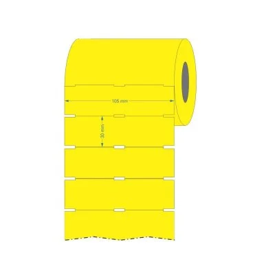 Etiqueta para gondola amarela